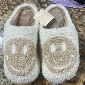 Altar'd State Plush Smiley Face Slippers